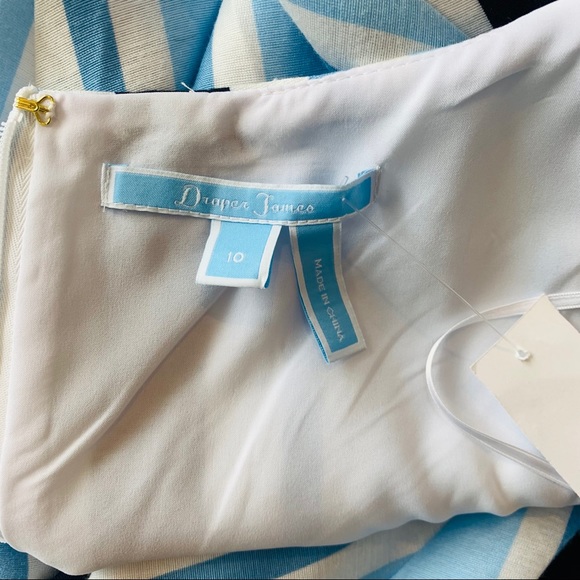Draper James NWT Stripe Midi Dress White/Blue $250 - Picture 13 of 14